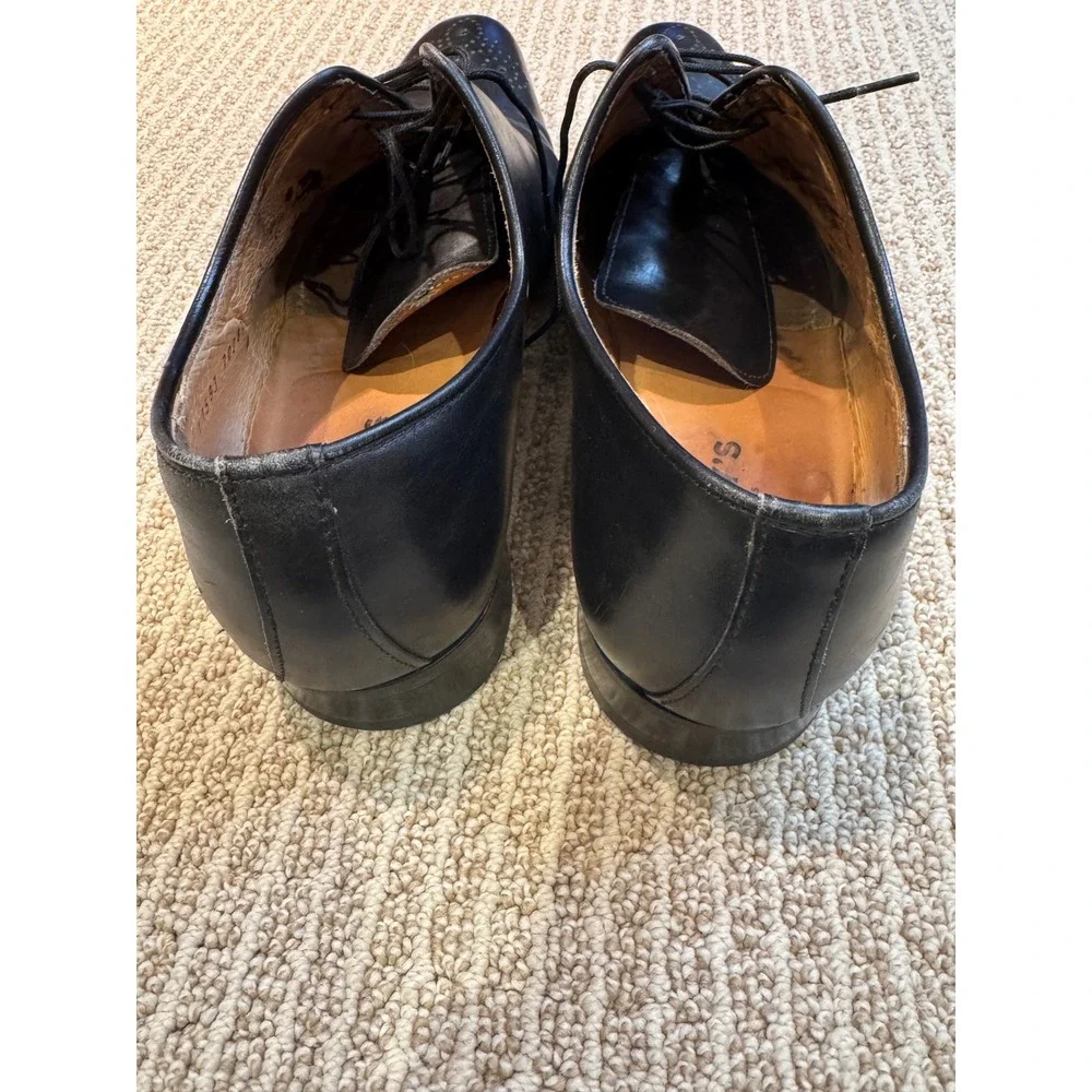 Rudy's Paris black Leather Cap Toe Oxford Dress Shoes Lace Up Formal Business‎